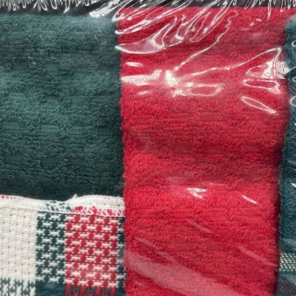 Charles Craft Kitchen Linens Red Green Christmas Dish Towels Plaid - Picture 3 of 6